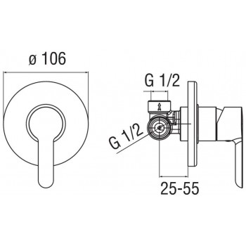 Mitigeur thermostatique pour douche Abc Nobili AB87030CR