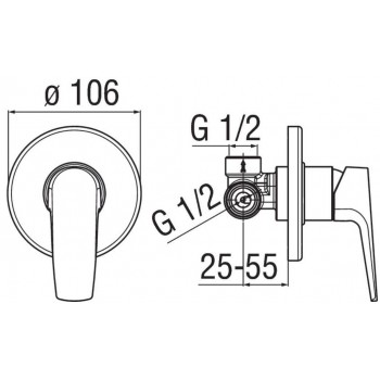 Mitigeur monocommande pour douche externe Nobi Nobili NB84130CR