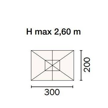 OMBRELLONE RETTANGOLARE 3 x 2 mt. ESTERNO GIARDINO