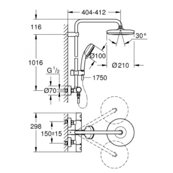 Grohe Sistema doccia con miscelatore termostatico Tempesta Cosmopolitan System 210