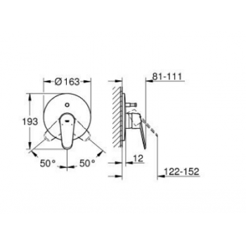 Grohe Eurodisc Cosmopolitan Miscelatore monocomando per vasca-doccia 19548002