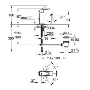 Grohe Eurostyle Cosmopolitan Miscelatore monocomando per lavabo Taglia S 23037002