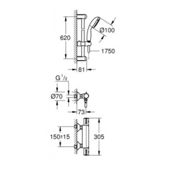 Grohe Grohtherm 800 Miscelatore termostatico per doccia 34565001