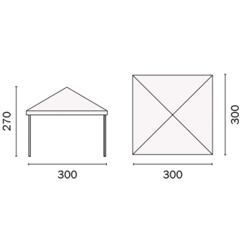 Gazebo quadrato 3x3 m in ferro