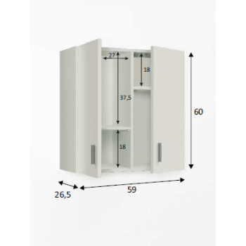 Scarpiera 160 cm bianco 5 cassetti