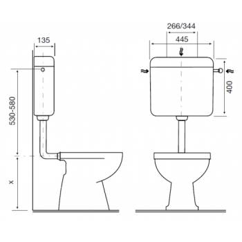 Kassette wc mit pneumatischem Antrieb Topazio OL0411721