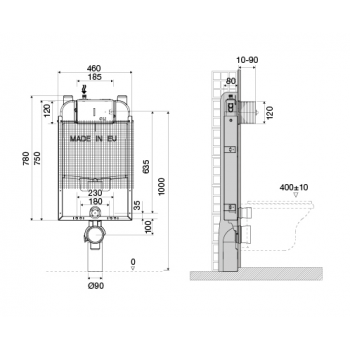 Caja de inodoro empotrada Oli74 OL0601601