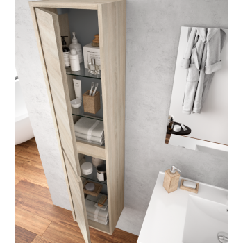 Mobile bagno 600 in legno grigio opaco con lavabo Arenys