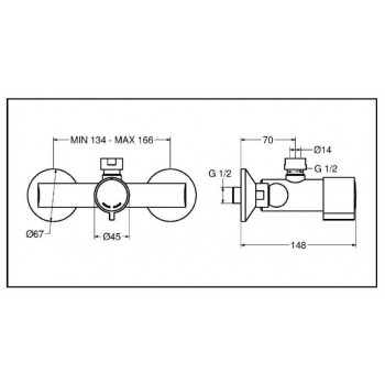 Idral miscelatore temporizzato doccia a parete Minimal 08132-30