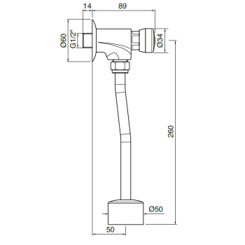Idral Sensorarmatur für Urinal 02520/1