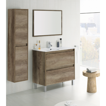 Badzusammensetzung 40 cm mit aufgehängt badmöbel anthrazitgrau lackiert, spiegel und waschtisch