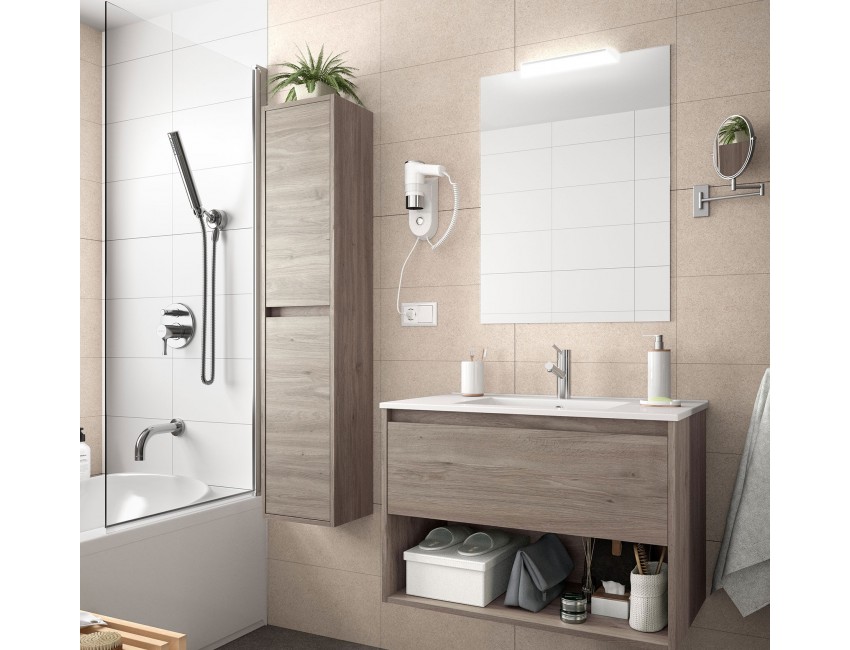 Noja mobile bagno sospeso 60 cm in legno rovere eternity con lavabo