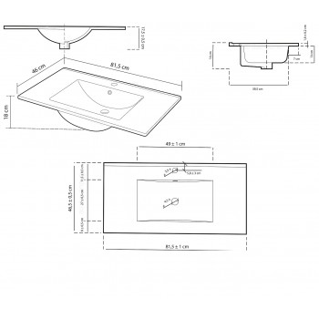 Ravenna mobile bagno a terra 80 cm Nordik con specchio - Abitare