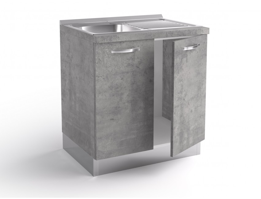 Mueble de cocina para fregadero 80x60xH84 cm Gris con fregadero - Abitare