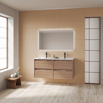 Mobile bagno a terra 100 cm Grigio sabbiato due cassetti - Caesaroo