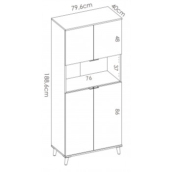 Mueble de Cocina Moderno Anita Color Blanco140