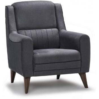 Dark gray padded armchair -...