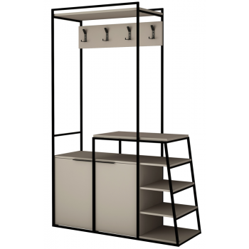 Salo mobile da ingresso 116x38x180 cm moka chiaro con due ante - Abitare