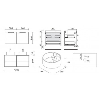 Optimus colonna bagno sospesa 30x140 cm nero opaco con un'anta - Abitare