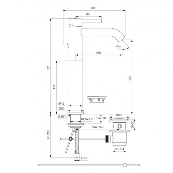 Ideal Standard mitigeur monocommande pour lavabo Alpha en laiton chromé -  Abitare