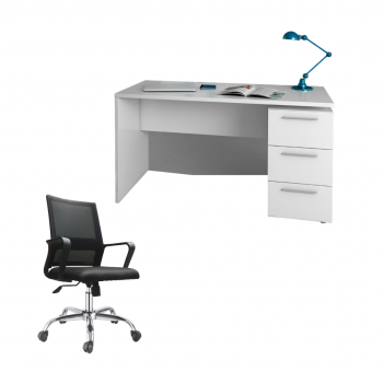 Ensemble bureau blanc mat...